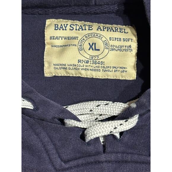 Bay State Gear Boston Hooded Sweatshirt Blue & Red Cotton Blend Mens Size Large - Picture 3 of 7